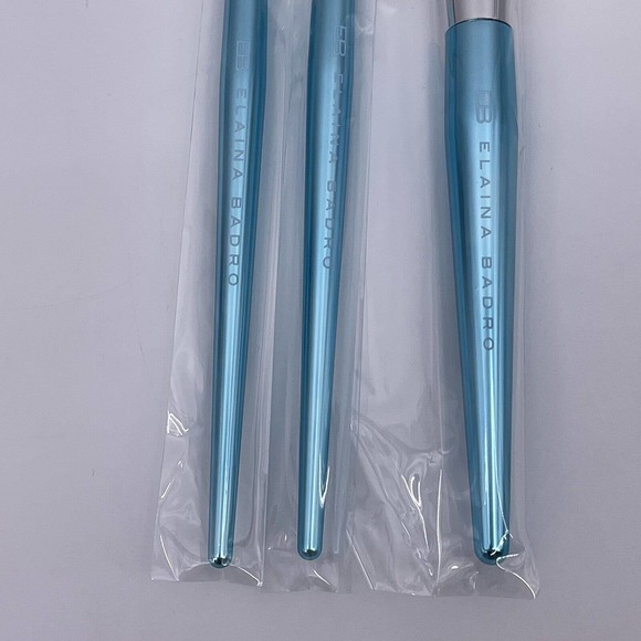 Elaina Badro 3 Eye Makeup Brushes w Pouch 2 Piece Luxury Beauty Sponge Set NEW - Picture 5 of 11